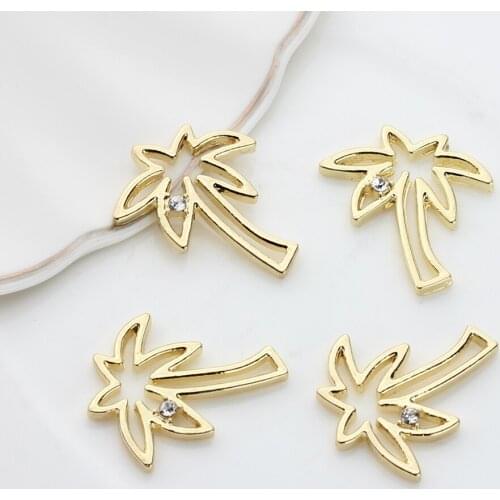 6pcs/lot Zinc Alloy Golden Coconut Tree Hollow Frame Charms For DIY Fashion Necklace Earrings Jewelry Making Accessories