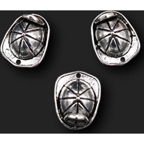 6pcs Silver Plated 3D Fireman Helmet Alloy Pendant Necklace Bracelet Accessories DIY Charms Jewelry Crafts Making 18*15mm A1541
