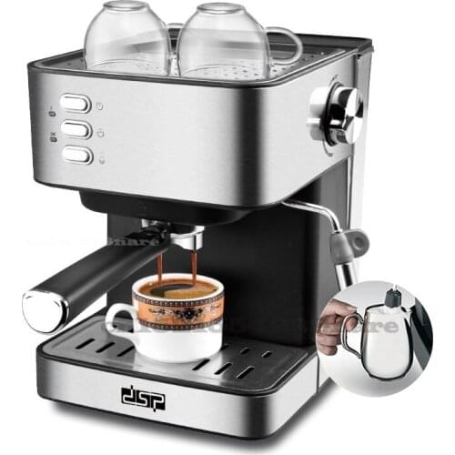 850W Small Home Coffee Machine Office Espresso Semi-automatic Steam Wand Milk Frother Cappuccino Integrated Coffee Machine