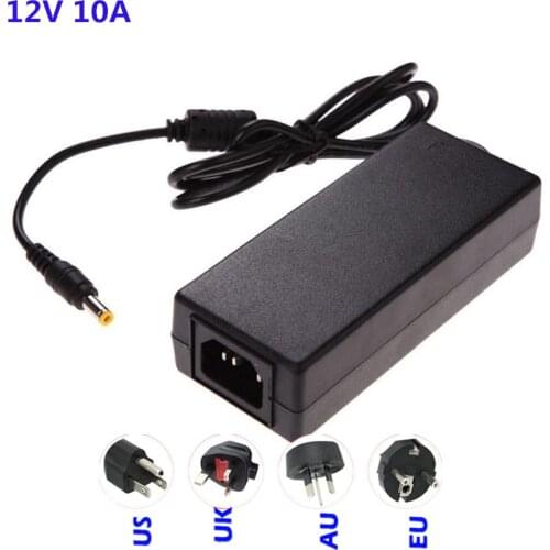 Led power supply adapter transformers for led strip 5050 3528 5630 3014 AC 110v 220V to DC 12V 10A 120W with EU AU UK US plug