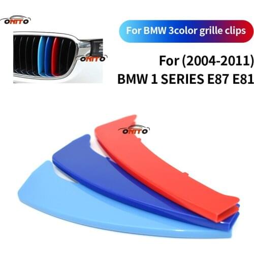 Car Front Racing Grille Clips Coves 3 Colors Trim Stripe Decal Sticker For 1 series E81/E87 2004-2011 ABS Accessory