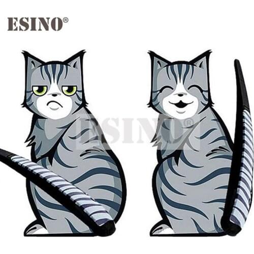 Funny Cat Car Rear Window Wiper Decal Car Body Stickers Car Accessoeirs for Toyota Volkswagen Tesla Honda Hyundai Kia Lada