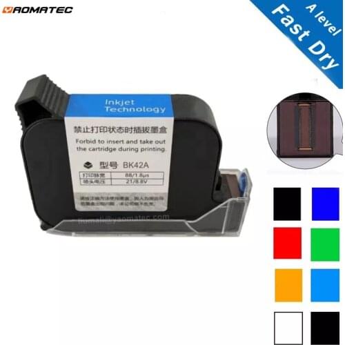 BK42A 600DPI Premier A Level Handheld Printer Fast Dry Eco Solvent Print Height 12.7mm Inkjet Printer Colorful Ink Cartridge