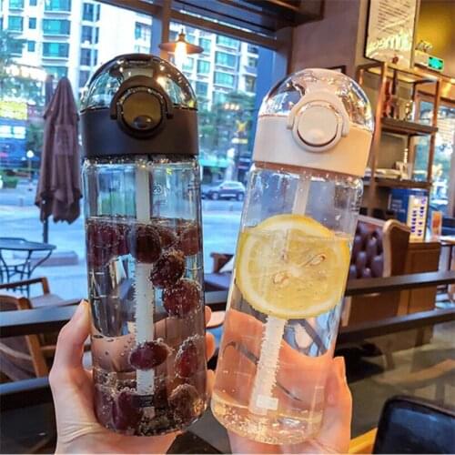 650ml Student Water Cup Drinking Bottle with Straw Lid Boys and Girls Water Bottles Portable School Outdoor Drinking Bottle