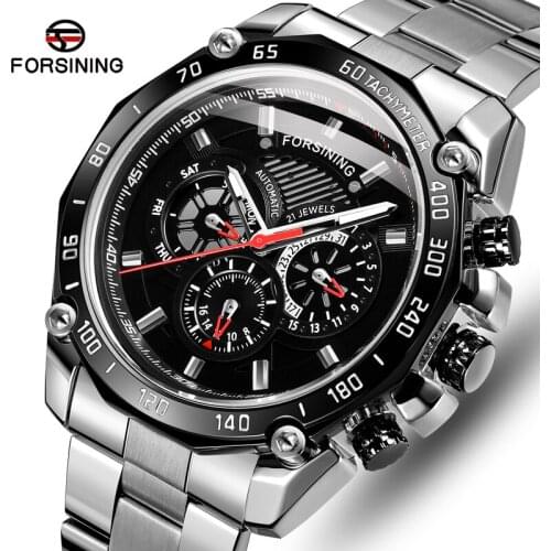 FORSINING Mens Self Winding Watches Men Luxury Automatic Mechanical Watch Fashion Business Wristwatch with Date and Week Display