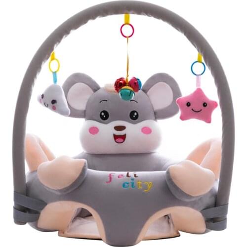 Fashion Infant Sofa Seat Cover Breathable Velvet Baby Seat Support Chair Cartoon Animal Toy for Children Learning Sit no padding
