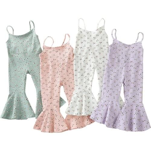 1-5Years Toddler Baby Girl Summer Romper Sleeveless O-Neck Flared Jumpsuit Fashion Clothing
