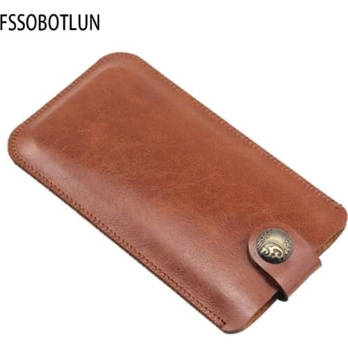 FSSOBOTLUN,For OnePlus 7T /OnePlus 7 Pro 6 5 Phone Case Sleeve Pouch Cover Bag Handmade Microfiber Leather Protective Case