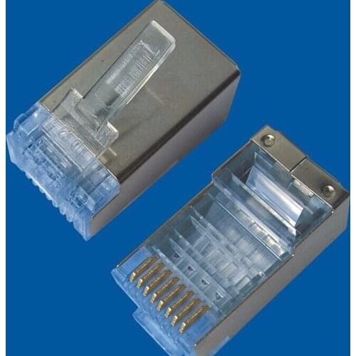 Hot 50pcs RJ45 Cat6 Cat6a Shield Shielding Networks Connectors Plug Terminals for Modem Cable Adapter NK-Shopping