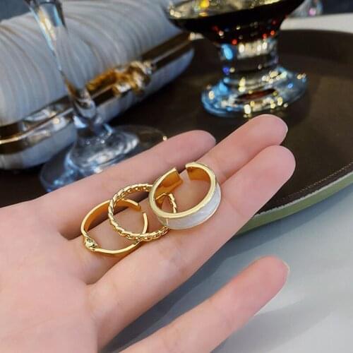 2021 New Gothic Style Three Piece Opening Rings for Woman Fashion Jewelry European and American Wedding Party Sexy Ring Vintage