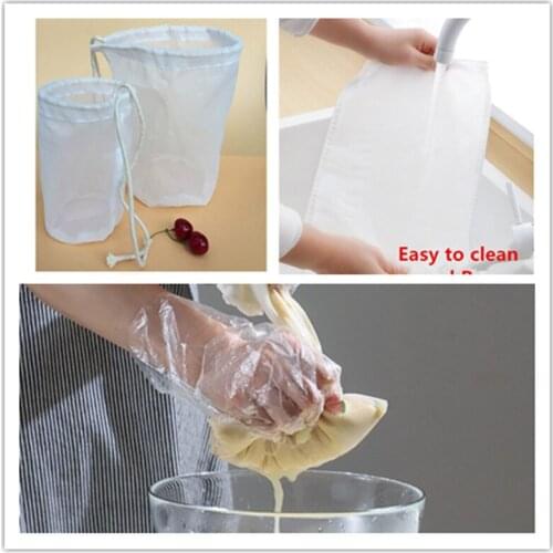 Reusable Food Strainer Bag Fine Mesh Food Grade Nylon Filter Bag Net Kitchen Soy Coffee Filter for Milk Home Brewing Hop Bags