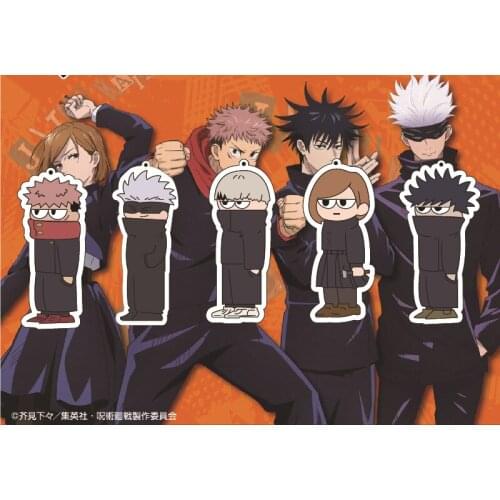 Trendy Anime Jujutsu Kaisen Gojo Satoru Itadori Yuji Megumi Kugisaki Inumaki Panda Nanami Sukuna Acrylic Figure Keychain Pendant