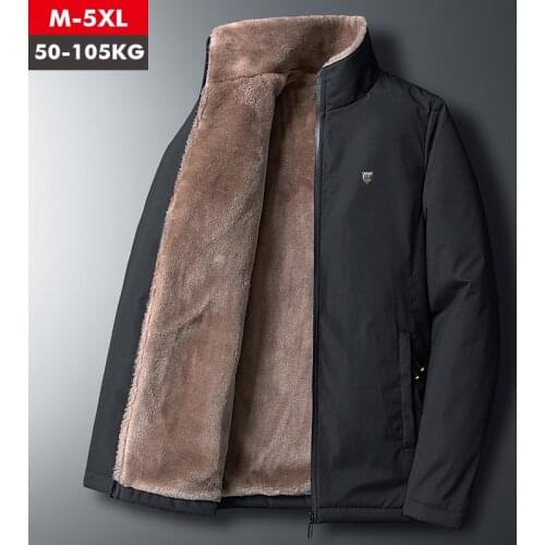 Fleece Jacket Men 's Warm Thick Windbreaker High Quality Fur Collar Coat Plus Size M-5XL Brand Fashion Winter Fleece Parkas