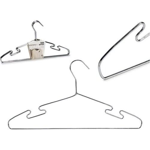 Set of Clothes Hangers Silver Steel (6 Pieces) (1,5 x 20,5 x 40 cm)