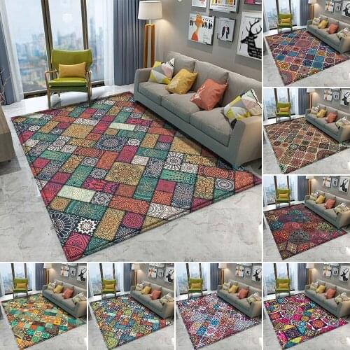 Non-slip Mandala Style Colorful Floral Pattern Rug Floor Mat Living Room Bathroom Rugs Living Room Carpet Kitchen Decor Bedroom