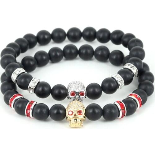 New Fashion Skull Bracelet & Bangles Nature Beads Buddha Charm Bracelet 2017 Bracciali Pulseras Men / Women Jewelry