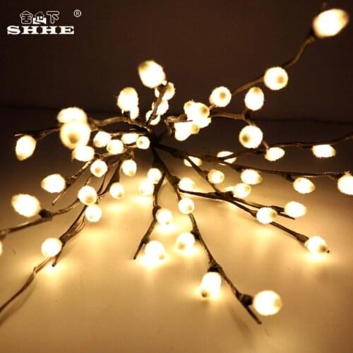 Plush Fruit Tree Branch Lights String Branch Fairy Light Floral Led Decoration Lighted Twig Willow For Indoor Decoration
