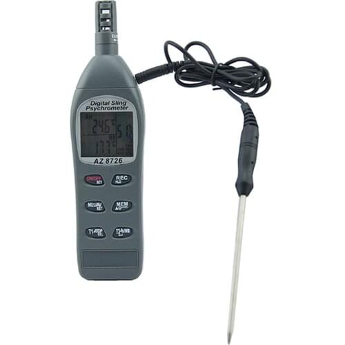 Portable with backlight AZ8726 memory thermometer and hygrometer temperature/humidity/dew point meter/wet bulb temperature
