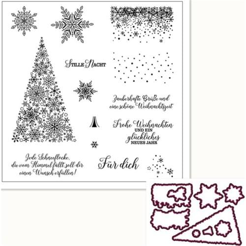 German Snow Text Silicone Clear Rubber Stamp Sheet Cling Scrapbooking DIY Cute Pattern Photo Album Paper Decoration