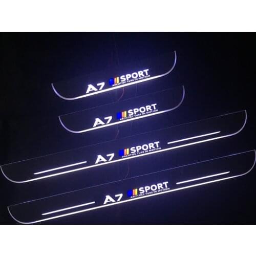 Welcome Pedal Lights For Audi A7 C7 S7 RS7 Sedan 2009 2018 - 2019 Pedal car Door Sill Pathway Light led thresholds scuff plates