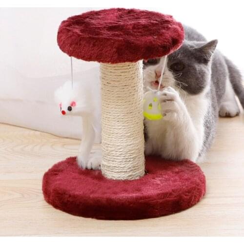 Cat Climbing Frame Double layer Drop Ball Pet Center Kitten Tower House Cat Scratcher Toy Tree Pet Supplies Cat Scratching Post