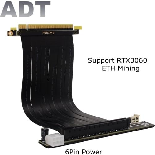 Riser PCI-E 3.0 X16 To 16X GPU Graphics Card Extension Cable with 6Pin Power for 3060 RTX X99 Server Ethereum Bitcoin Mining
