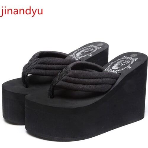 Wedge Platform Flip Flop Women Summer High Heels Womens Flipfliops Sandals Flip Flops Beach Pink Black White Ladies Slippers