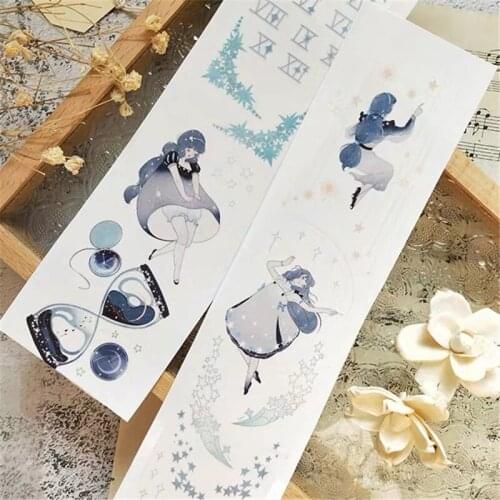 Fairy Girl and Moon Washi Tapes Bullet Journal Masking Tape Adhesive Tape DIY Scrapbooking Washi Stickers