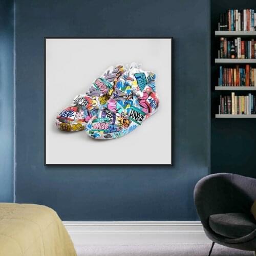 Modern Graffiti Art On Shoes Oil Painting Wall Art Canvas Painting Posters and Prints Nordoc Picture For Living Room Home Decor