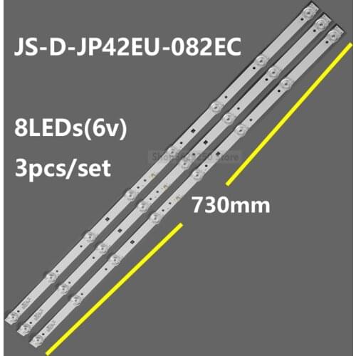 730mm Led backlight strip 8 lamp for Akai 42'' TV JS-D-JP42EU-082EC (70310) 6V/LED