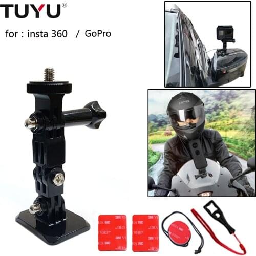 TUYU motorcycle windshield bracket car mirror installation for Insta360 ONE X R GoPro sports camera accessories