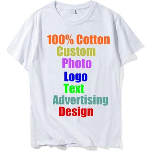 High Quality 2018 advertising Brand Design Custom Logo Printed Mens T Shirt MAN Unisex Clothes Loose Straight Tops Tee Shirts