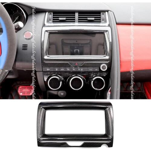 1PCS For Jaguar E-PACE 2018-2020 Carbon Fiber ABS Interior Dashboard Navigation Panel frame Cover Trim Car Accessories