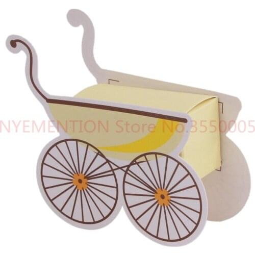 1000pcsWedding Candy Box Stroller Shape Party Wedding Baby Shower Favor Paper Gift Storage Boxes Party Candy Holders