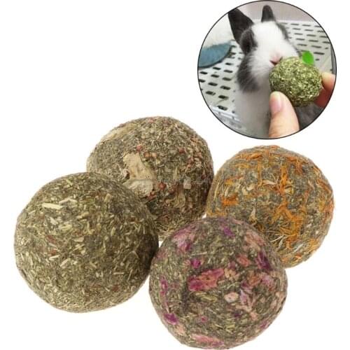 2pcs Pet Teeth Grinding Ball Natural Grass Toys For Guniea Pig Rabbit Chinchilla Dropshipping