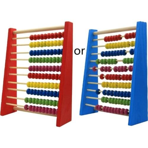 2021 New Wooden Abacus 10-row Colorful Beads Counting Kid Maths Learning educational toy