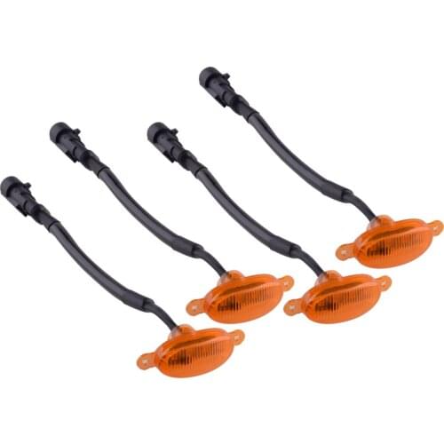 4pcs/Set Car Amber Front Grille LED Marker Light Lamp Raptor Style Grill Cover Fit for Ford Ranger 2021 2020 2019