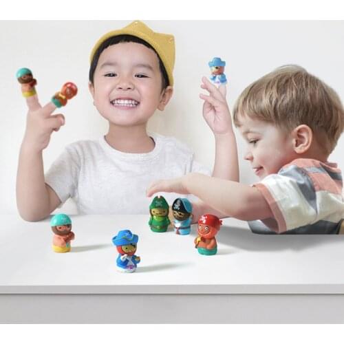 Finger Puppets 5 PCS PVC Cute Cartoon Animal Pirate Child Baby Favor Dolls Tell Story Props Boys Girls Finger Puppets