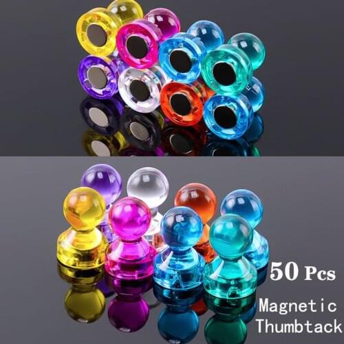 50pcs/lot Magnet Thumbtack Tacks Office Binding Supplies Strong DIY Whiteboard Push Pin Fridge Stickers Label Fixed