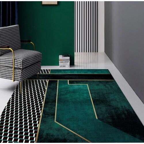Free Shipping 3D Solid Geometric Dark Green Carpet Home Non-Slip Living Room Decoration Rug Bedroom Bedside Floor Mat Kids Rug