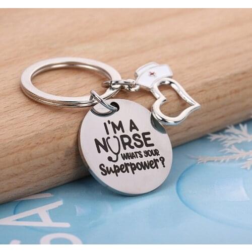 Personality Stainless Steel Key Chains for Nurse Best Gifts Doctor Friend Son Daughter Gifts Keychain Fashion Jewelry Accessorie