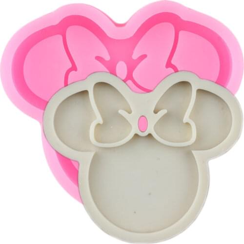 Disney Mickey Bows Silicone Mold Mouse Keychain Epoxy Resin Molds DIY Craft Pendant Jewelry Molds Candy Chocolate Fondant Mould