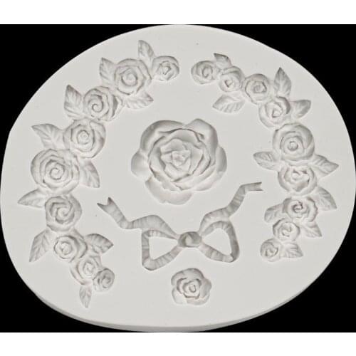 Fondant Cake Decorating Tools Flower Craft Silicone Mold Lace Ribbon Chocolate Sugar Mould Kitchen Baking Tools