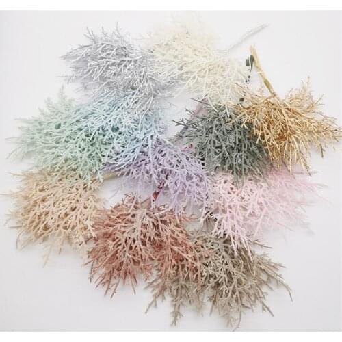 10pcs/bundle Plant Grass Artificial Flowers DIY Wreath Material Christmas Wedding Flower Decoration Artificial Dried Flower