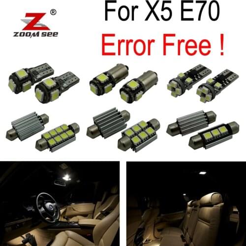 21pcs LED interior lamp dome map overhead trunk door foot Lights bulb Kit package for BMW X5 E70 (2007-2013)