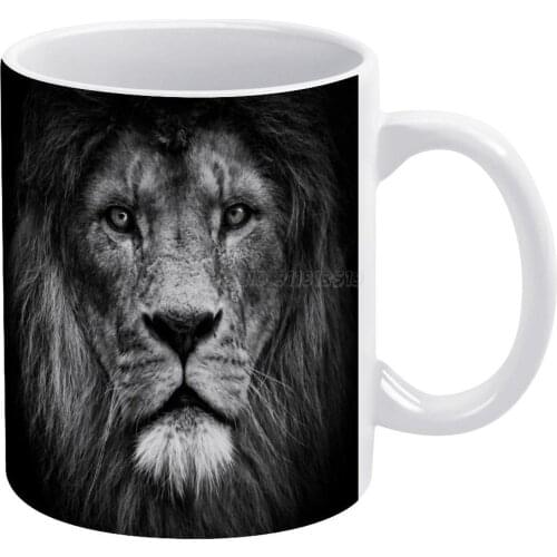 African Lion White Mug 11 Oz Funny Ceramic Coffee/Tea/Cocoa Mug Unique Gift Lion African Lion Cat Animal Wildlife Africa Nature