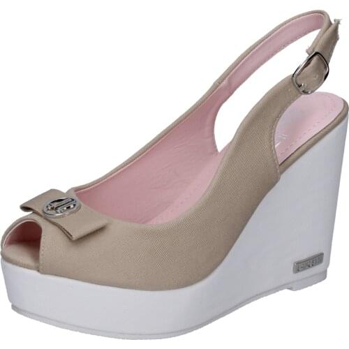 LANCETTI sandals woman canvas beige