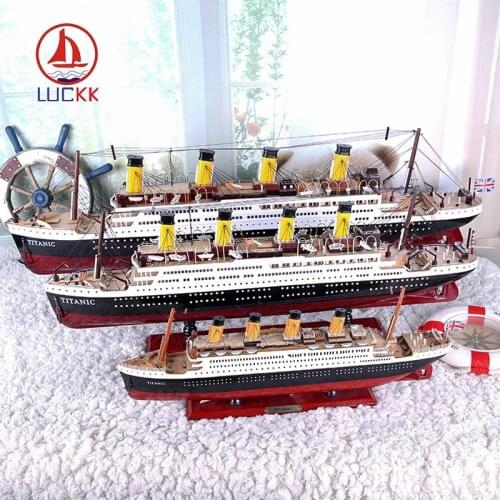 Luckk Hot Sale 3D Wooden Assembled Sailboat Titanic Model Decoration Model Ship Simulation Lights Cruise Ship Model Decoration