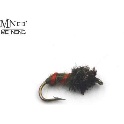 MNFT 10PCS 12# Peacock Nymph Midge Larvae Pupae Fly Trout Fishing Fly Fishing Fake Lure