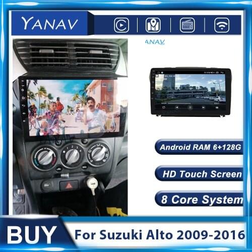 128G 2Din Android Multimedia Player GPS Navigation Car Radio For Suzuki Alto 2009-2016 Auto Stereo Receiver Video Touch Screen